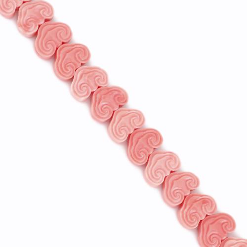 Resin Jewelry Beads, Ruyi, DIY & double-sided, pink, 11x15x6mm, Sold Per Approx 39 cm Strand