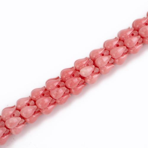 Resin Jewelry Beads, Lotus, DIY, pink, 10.80x18.80x18.80mm, Sold Per Approx 40 cm Strand