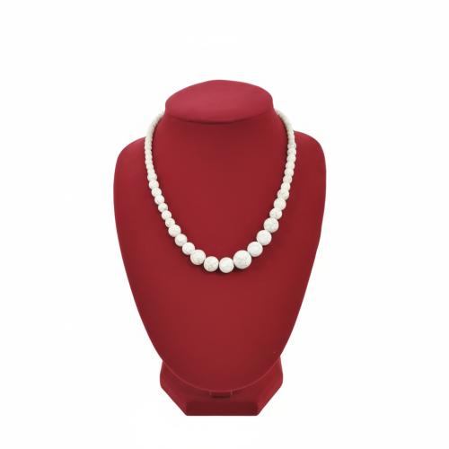 Turquoise Necklace, Round, fashion jewelry & Unisex, white, beads size 6-14mm, Length:Approx 45 cm, Sold By PC