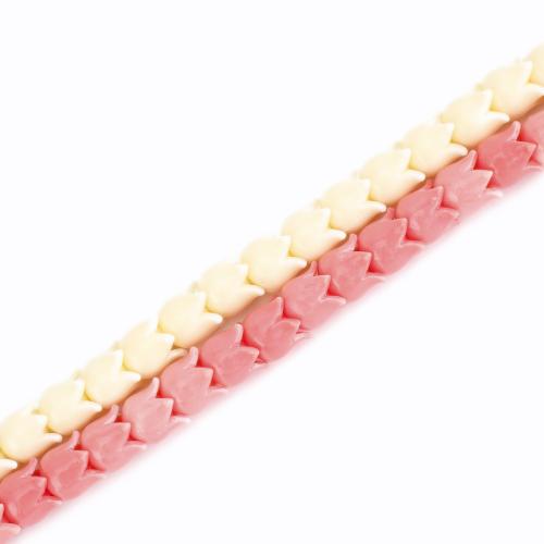 Resin Jewelry Beads, Tulip, DIY, more colors for choice, 8x8x8mm, Sold Per Approx 38 cm Strand
