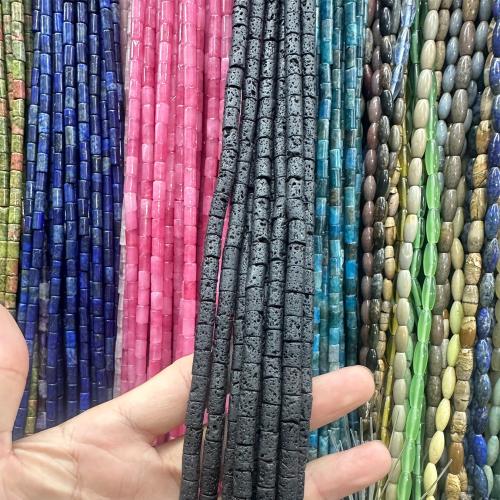 Natural Lava Beads, DIY, more colors for choice, 6x9mm, Sold Per Approx 38 cm Strand