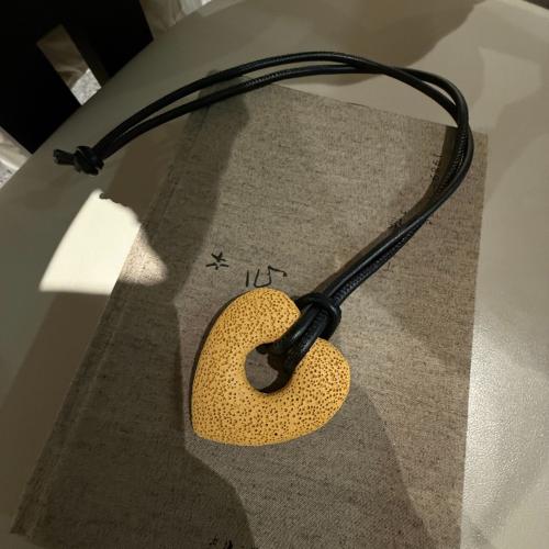 Lava Necklace, with PU Leather, Unisex & different styles for choice, pendant size 47-63mm, Length:Approx 80 cm, Sold By PC