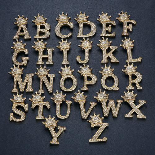 Stainless Steel Letter Pendants, 316 Stainless Steel, plated, letters are from A to Z & DIY & Unisex & with rhinestone, more colors for choice, 20x34mm, Sold By PC