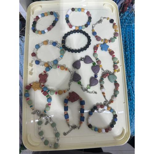 lave volcanique bracelet, unisexe & styles différents pour le choix, beads size 6-10mm, Vendu par PC