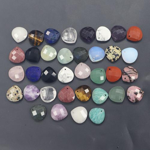 Gemstone Pendants Jewelry, Teardrop, polished, DIY & different materials for choice & faceted, 16x16x6mm, Sold By PC