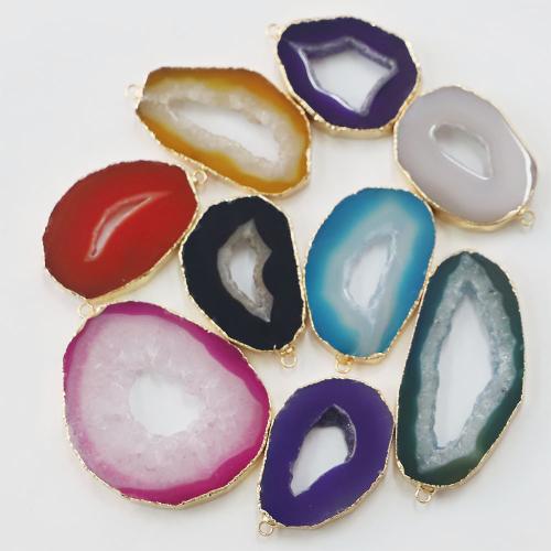 Ice Quartz Agate Pendant, irregular, gold color plated, DIY, more colors for choice, pendant size 65-35x50-25u00d75.5mm, Sold By PC