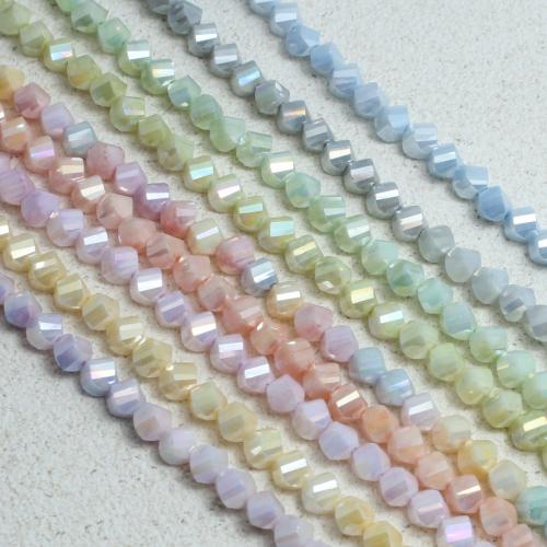 Fashion Glass Beads, colorful plated, DIY & twist, more colors for choice, 5x6mm, Approx 63PCs/Strand, Sold By Strand