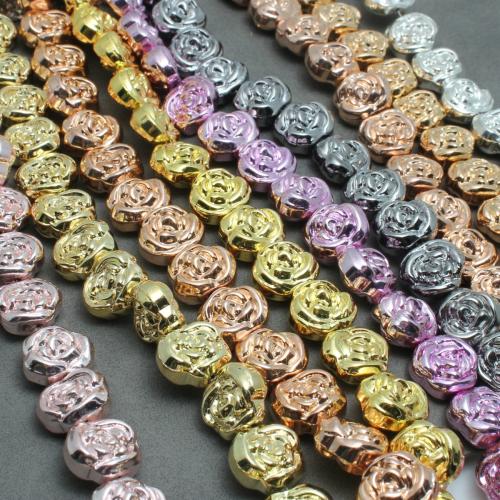 Crystal Beads, Rose, Galvanic plating, DIY, more colors for choice, 12x14mm, Approx 50PCs/Strand, Sold By Strand