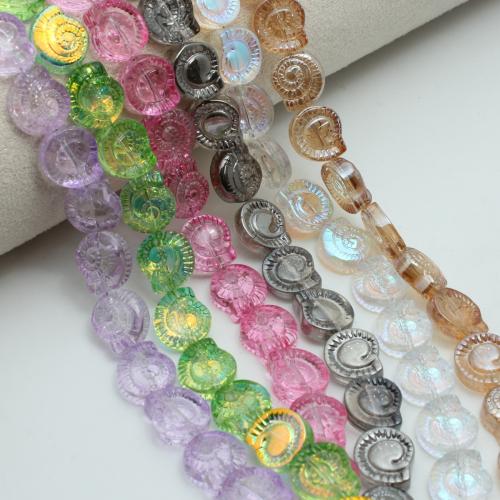 Fashion Glass Beads, Snail, plated, DIY, more colors for choice, 11x12mm, Approx 50PCs/Strand, Sold By Strand