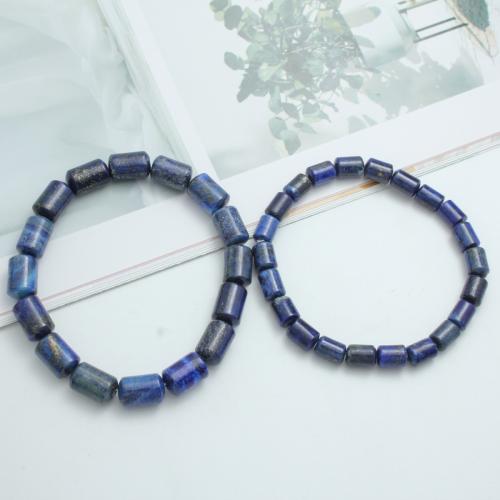 Lapis Lazuli Bracelet, Column, Unisex & different size for choice, Length:Approx 7 Inch, Sold By PC
