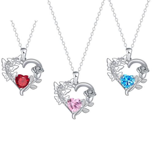 Titanium Steel Necklace, with 5cm extender chain, Heart, platinum color plated, adjustable & oval chain & for woman, more colors for choice, 23x22mm, Sold Per Approx 45 cm Strand