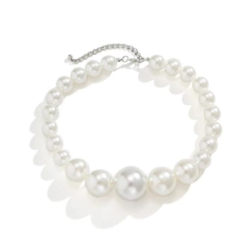 Plastic Pearl Necklace, with Tibetan Style, different styles for choice & for woman, Sold By PC
