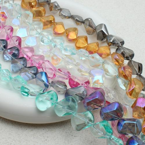 Abalorios de Cristal, Patrón Geométrico, chapado, Bricolaje, más colores para la opción, 13x13x10mm, aproximado 50PCs/Sarta, Vendido por Sarta