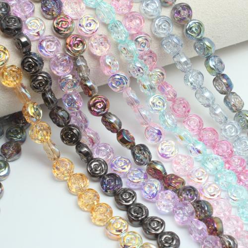 Crystal Beads, Rose, DIY, more colors for choice, 10x10mm, Approx 65PCs/Strand, Sold By Strand
