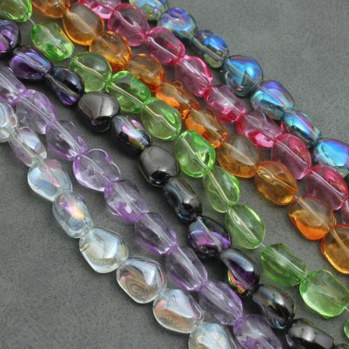 Crystal Beads, irregular, plated, DIY, more colors for choice, 10x11mm, Approx 50PCs/Strand, Sold By Strand
