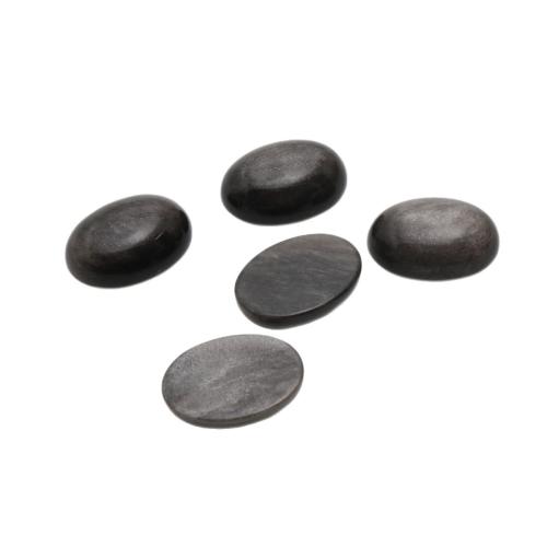 Edelstein Cabochons, Silver+Obsidian, oval, DIY & verschiedene Größen vorhanden, verkauft von PC