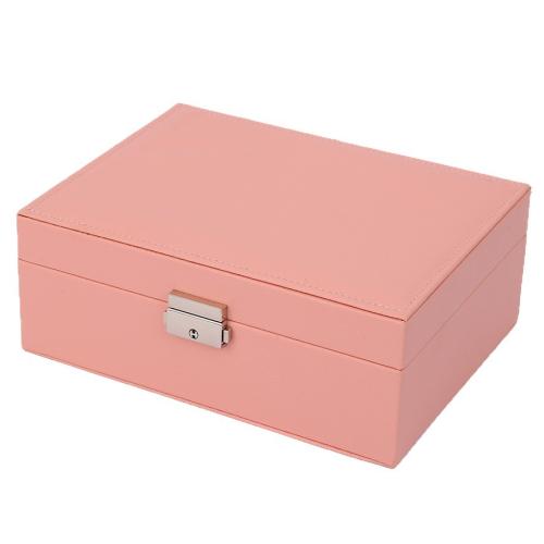 PU Leather Multifunctional Jewelry Box, with Velveteen & Wood, Rectangle, Double Layer & dustproof, more colors for choice, 230x170x90mm, Sold By PC