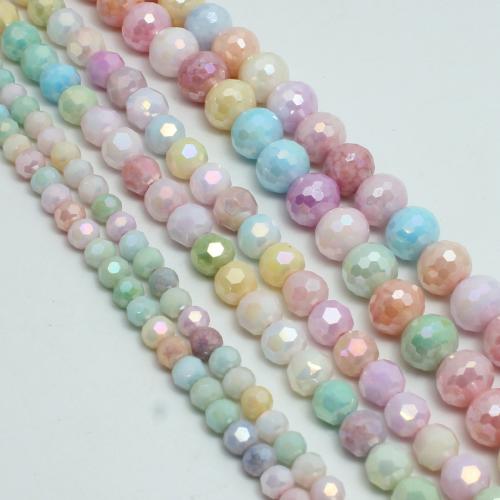 Kristall-Perlen, Kristall, rund, plattiert, DIY & verschiedene Größen vorhanden & facettierte, Crystal Vitrail Medium, verkauft von Strang