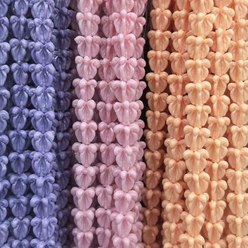 Harz Schmuckperlen, Blume, DIY, beige, 13x13mm, ca. 30PCs/Strang, verkauft per ca. 38 cm Strang