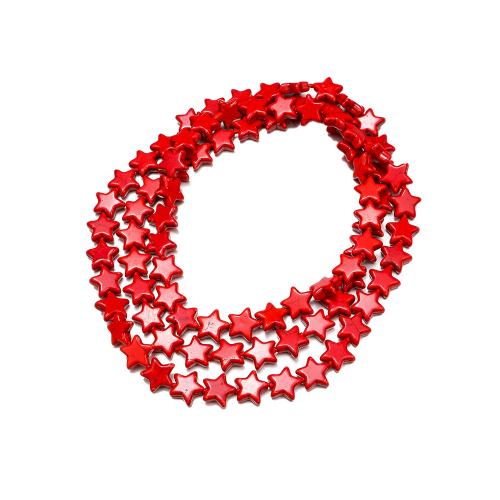 Turquoise Necklace, Star, folk style & Unisex & enamel, red, 15mm, Length:Approx 1.2 m, Sold By PC