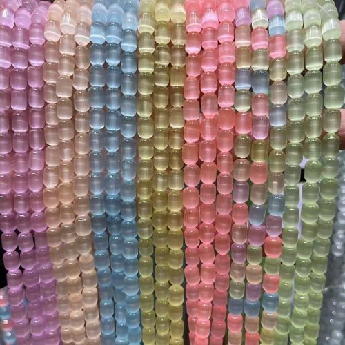 Katzenauge Perle, Zylinder, DIY, keine, 6x8mm, ca. 40PCs/Strang, verkauft von Strang