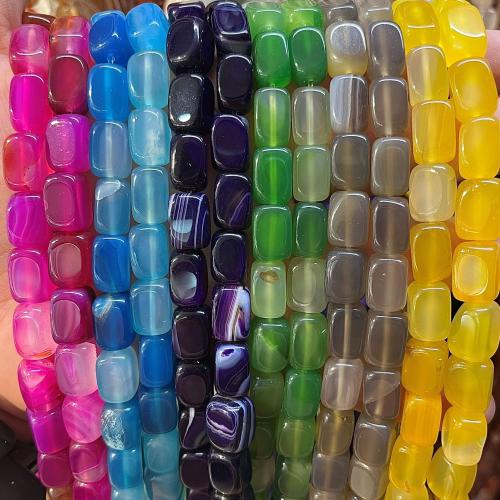 кружевной агат Бусины, Прямоугольная форма, DIY, Много цветов для выбора, 8x12mm, Приблизительно 28ПК/Strand, продается Strand