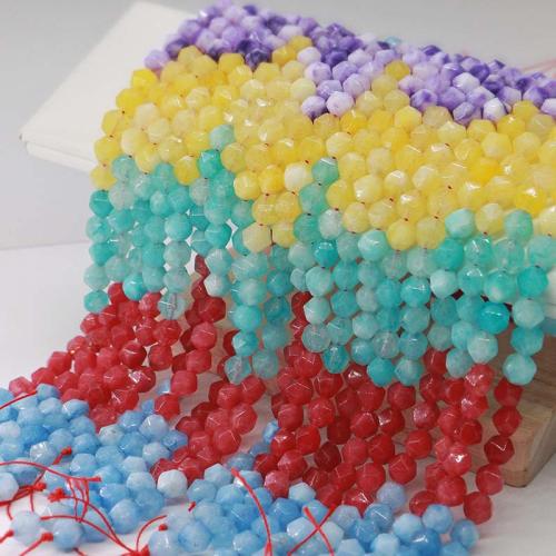 Пурпурный Халцедон, халцедон, Геометрический узор, полированный, поверхность звездообразной резки & DIY, Много цветов для выбора, Оценка, 8mm, Приблизительно 40ПК/Strand, продается Strand