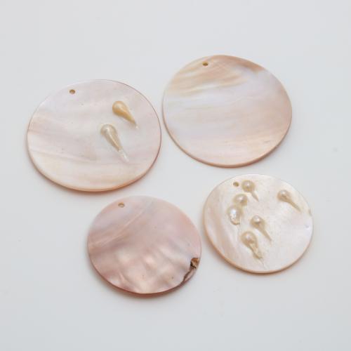 Подвески из ракушек, Ракушка, Плоская круглая форма, DIY & разный размер для выбора, продается PC