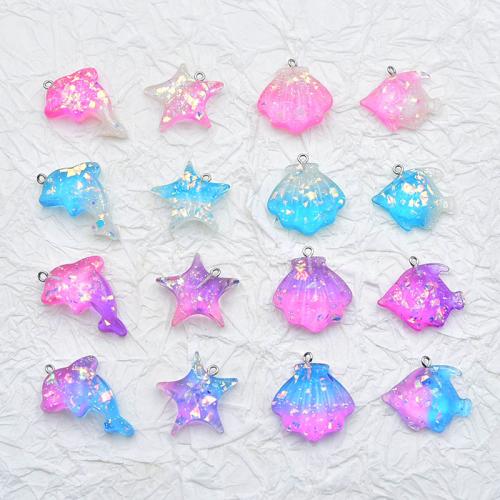 Colgantes de Resina, gradiente de color & diseño océano & Bricolaje & diferentes estilos para la opción, Vendido por UD