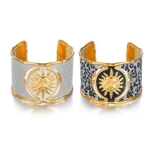 нержавеющая сталь браслет-манжеты, плакирован золотом, Женский & эмаль, Много цветов для выбора, 45mm, внутренний диаметр:Приблизительно 58mm, продается PC