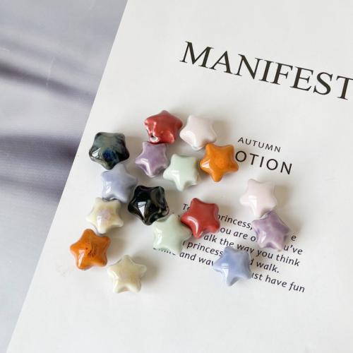 Porzellan Schmuckperlen, Stern, DIY, keine, Bohrung:ca. 2.5mm, verkauft von PC