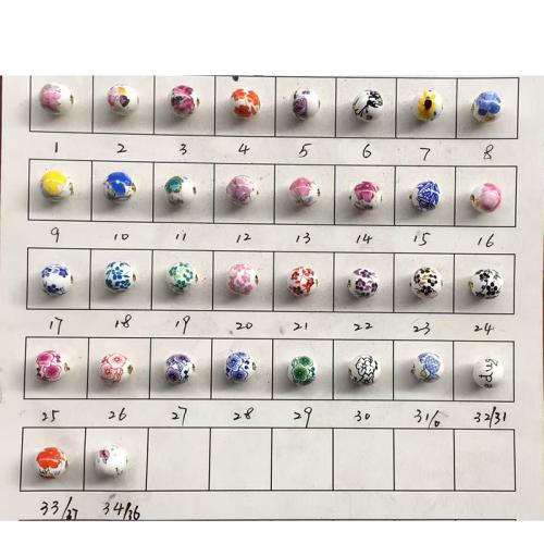 Ювелирный фарфоровый бусины, фарфор, Круглая, DIY & Термоаппликации, Много цветов для выбора, 14mm, продается Strand