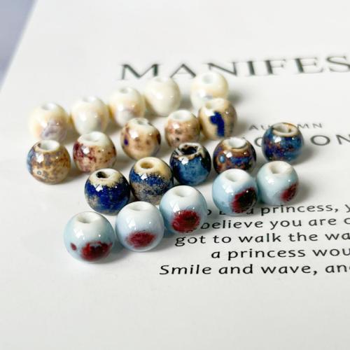 Ювелирный фарфоровый бусины, фарфор, Круглая, DIY, Много цветов для выбора, 10mm, продается PC