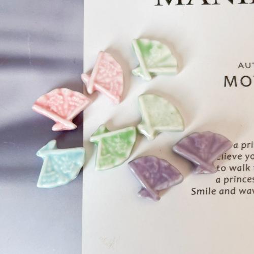 Ювелирный фарфоровый бусины, фарфор, Веер, DIY, Много цветов для выбора, 24.50x18x6mm, отверстие:Приблизительно 2.5mm, продается PC