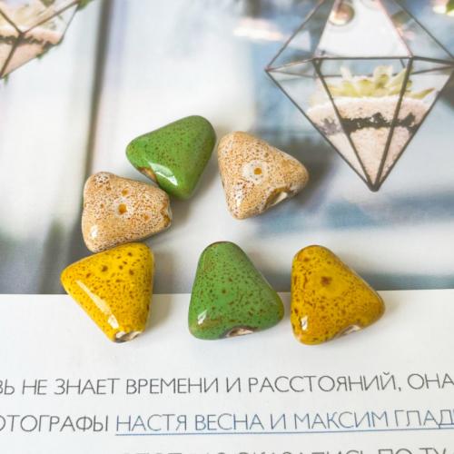 Ювелирный фарфоровый бусины, фарфор, Треугольник, DIY, Много цветов для выбора, 16x9mm, продается PC