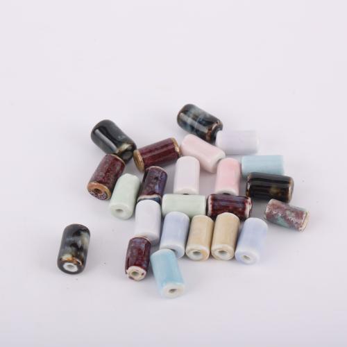 Ювелирный фарфоровый бусины, фарфор, Круглая трубка, DIY, Много цветов для выбора, 9.50x17mm, продается PC