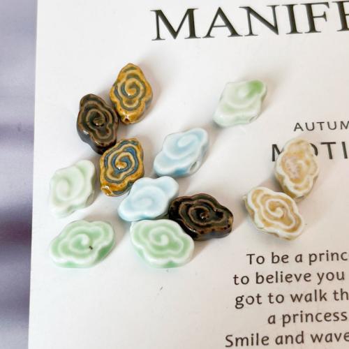 Ювелирный фарфоровый бусины, фарфор, Облако, DIY, Много цветов для выбора, 17x11x6mm, отверстие:Приблизительно 2.5mm, продается PC