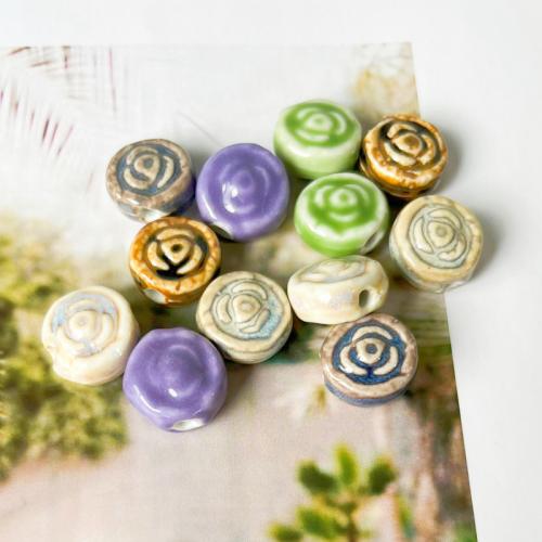 Porcelain Jewelry Beads, Rose, DIY, more colors for choice, 16x16x9mm, Hole:Approx 3mm, Sold By PC