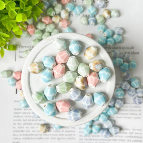 Ювелирный фарфоровый бусины, фарфор, Геометрический узор, DIY, Много цветов для выбора, 11x10mm, отверстие:Приблизительно 2.5mm, продается PC