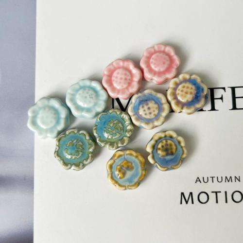 Ювелирный фарфоровый бусины, фарфор, Подсолнечник, DIY, Много цветов для выбора, 16.70x6mm, отверстие:Приблизительно 2.3mm, продается PC