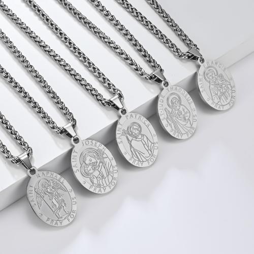 Stainless Steel Jewelry Necklace, 304 Stainless Steel, Flat Oval, DIY & different designs for choice, original color, 18x27mm, Sold By PC