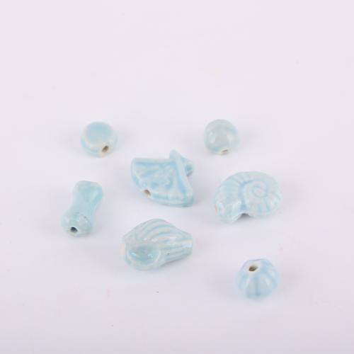 Ювелирный фарфоровый бусины, фарфор, DIY & разные стили для выбора, голубой, продается PC