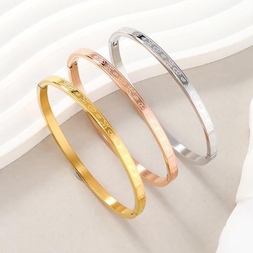 Нержавеющая сталь 304 браслет на запястье/щиколотку, Другое покрытие, Мужская & с рисунками сердца, Много цветов для выбора, внутренний диаметр:Приблизительно 60mm, продается PC