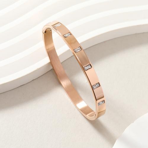 Нержавеющая сталь 304 браслет на запястье/щиколотку, Другое покрытие, ювелирные изделия моды & Мужская & со стразами, Много цветов для выбора, внутренний диаметр:Приблизительно 60mm, продается PC