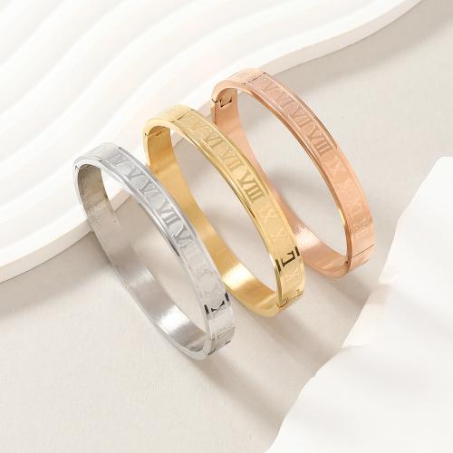 Нержавеющая сталь 304 браслет на запястье/щиколотку, Другое покрытие, ювелирные изделия моды & с римская цифра & Мужская, Много цветов для выбора, bangle width 8mm, внутренний диаметр:Приблизительно 60mm, продается PC