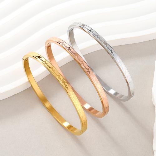 Нержавеющая сталь 304 браслет на запястье/щиколотку, Электрокардиографический, Другое покрытие, ювелирные изделия моды & Мужская, Много цветов для выбора, внутренний диаметр:Приблизительно 60mm, продается PC