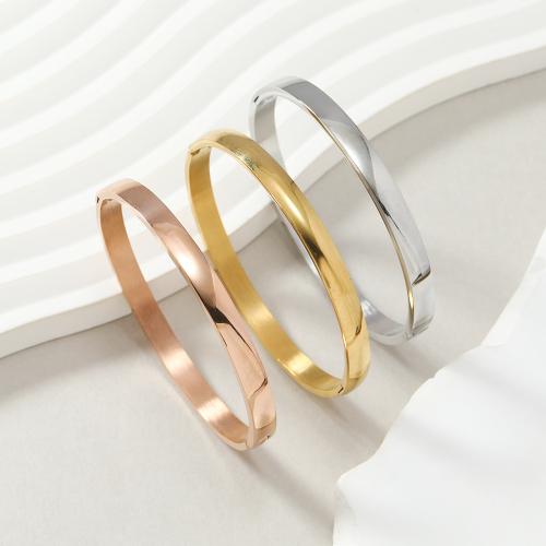 Нержавеющая сталь 304 браслет на запястье/щиколотку, Другое покрытие, ювелирные изделия моды & Женский, Много цветов для выбора, bangle width 6mm, внутренний диаметр:Приблизительно 60mm, продается PC