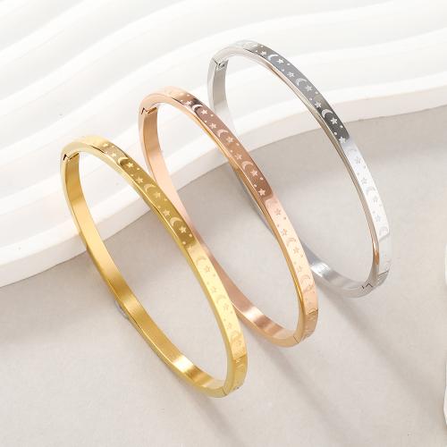 Нержавеющая сталь 304 браслет на запястье/щиколотку, Луна и звезды, Другое покрытие, ювелирные изделия моды & Женский, Много цветов для выбора, внутренний диаметр:Приблизительно 60mm, продается PC