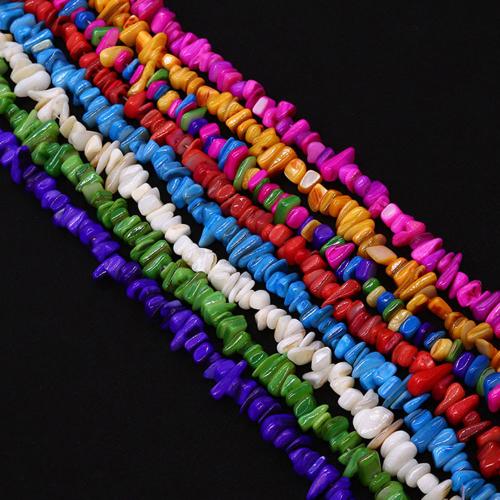 Natural Colored Shell Beads, Freshwater Shell, irregular, dyed & DIY, more colors for choice, beads size 10-15mm, Sold Per Approx 38 cm Strand