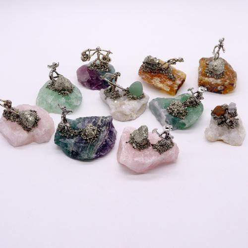 Natural Stone Decoration, with Tibetan Style, handmade, more colors for choice, 55x55mm, Sold By PC